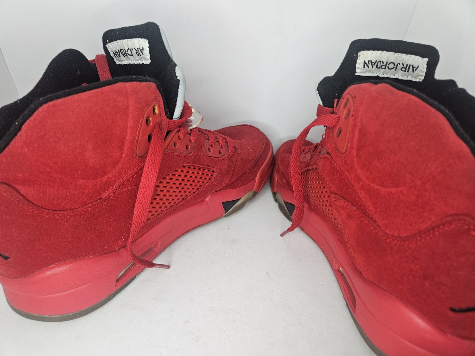 2017 Nike Air Jordan Retro 5 “Red Suede” University Red Basketball Shoes Size 8