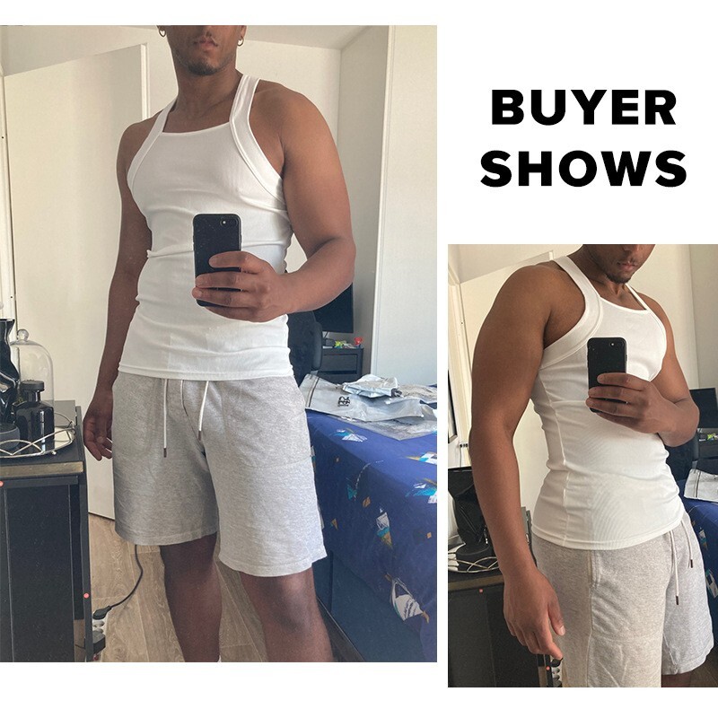 Men 100% Cotton Tagless Ribbed Tank Top A-Shirt Undershirt