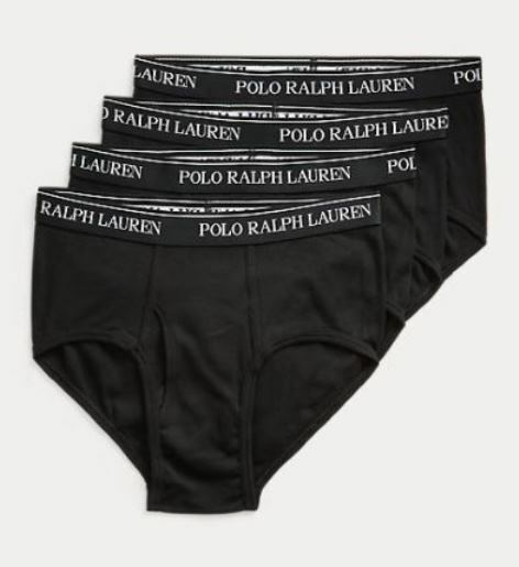 4 RALPH LAUREN POLO COTTON MID RISE BRIEFS SIZES S M L XL BLACK WHITE GRAY NWT