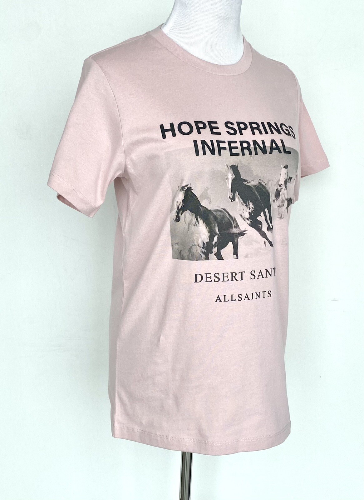 AllSaints Santo Boyfriend Tee NWT Retails $75 Price $55 Size S Horse Design