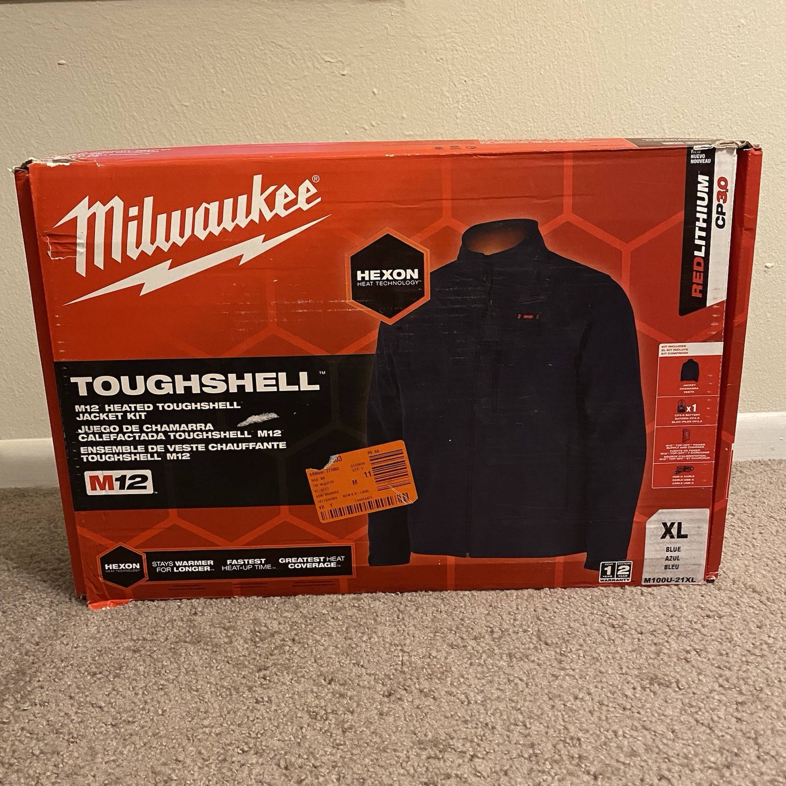 Milwaukee M12 Heated Jacket with Battery and Charger Hexon Technology