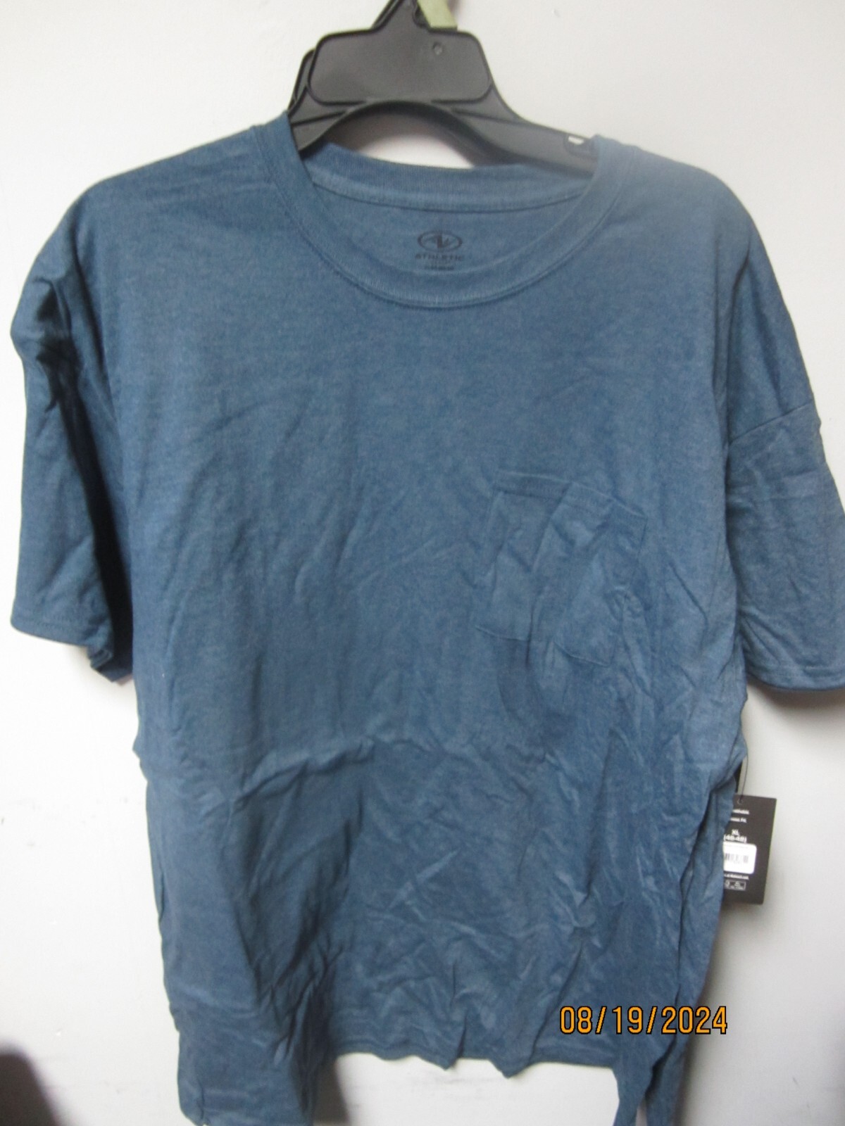Athletic Works Men’s Blue Cove Cotton Pocket Tee Size XL (46-48) LOT OF 2!