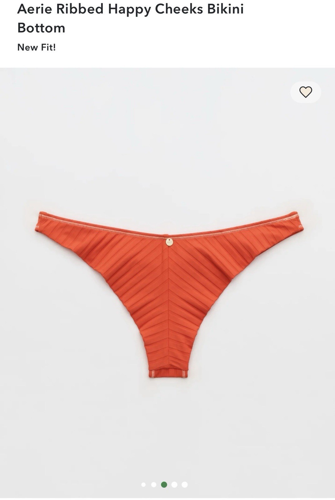 Aerie Ribbed Happy Cheeks Bikini Bottom Size Medium