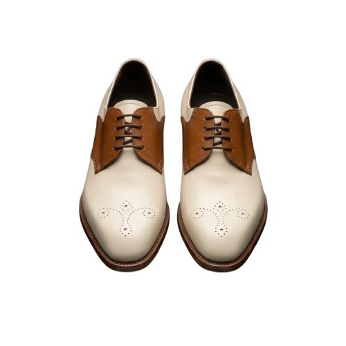 Premium Two-Tone Wingtip Derby Dress Shoes for Men – Elegant Formal & Wedding