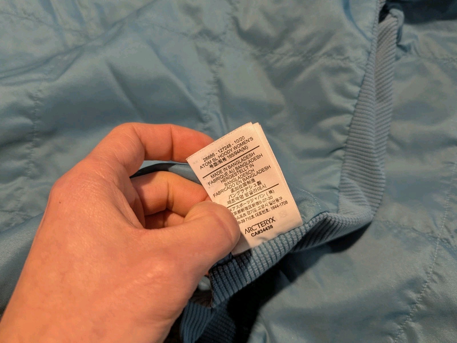 Arc’teryx Jacket Womens Medium Blue Atom SL Hoody Hooded Coat