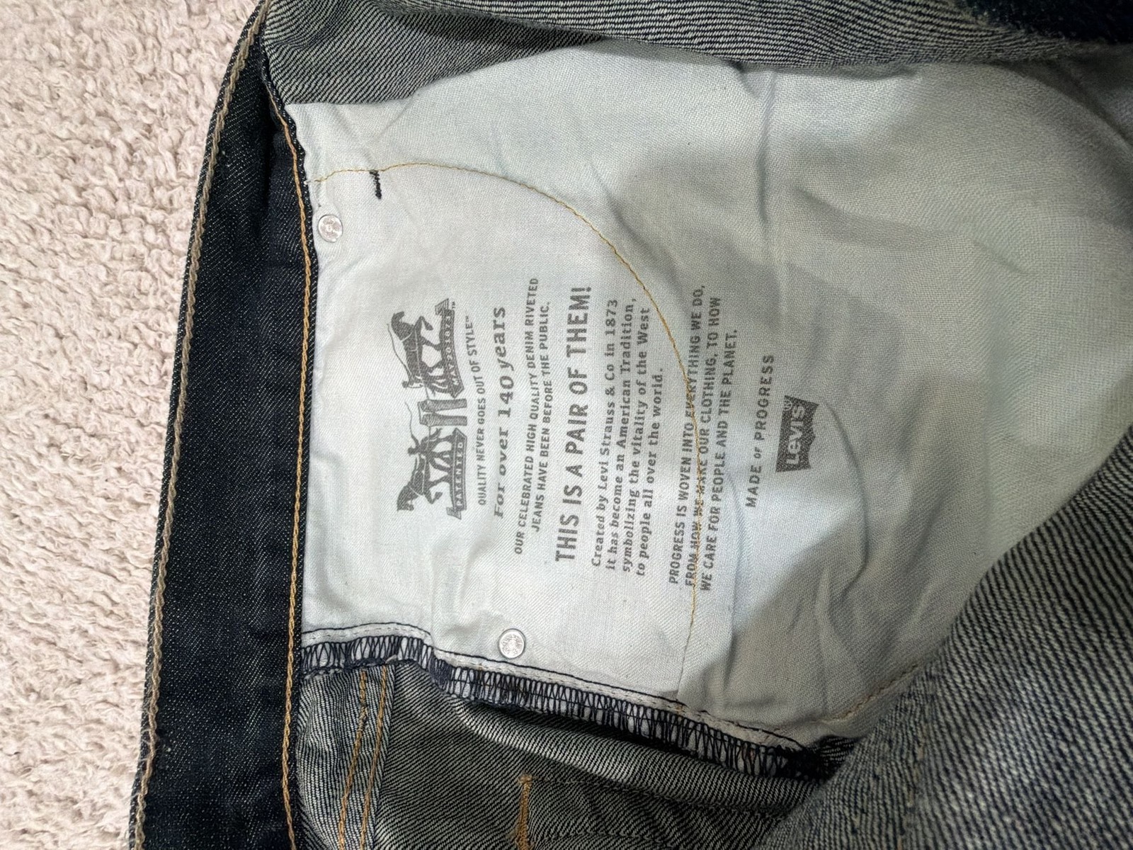 Levi’s 559 Relaxed Straight Fit Big & Tall Jeans, Dark Wash, 54×30. NWT