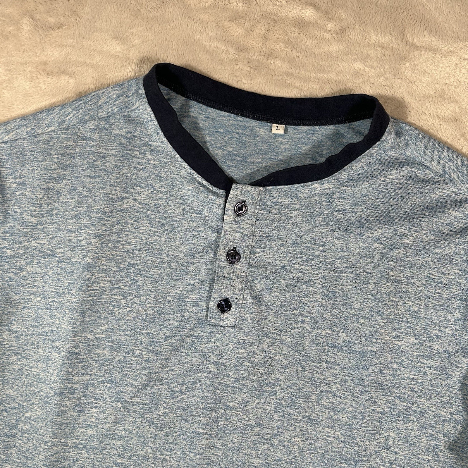 State & Liberty Blade Collar Polo Shirt Mens L Heathered Athletic Stretch Golf