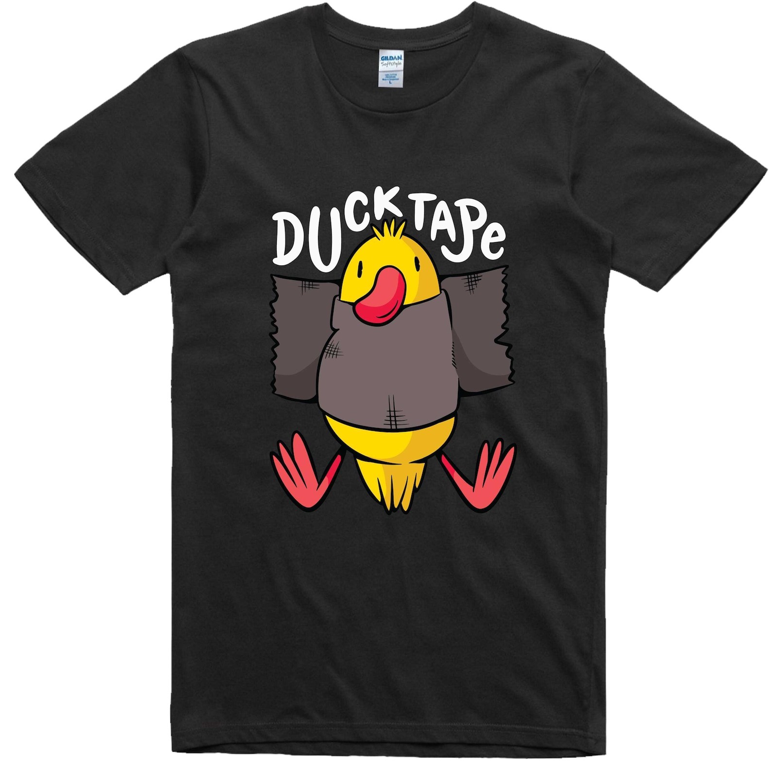 Funny T Shirt Duck Tape Print Regular Fit 100% Cotton Tee