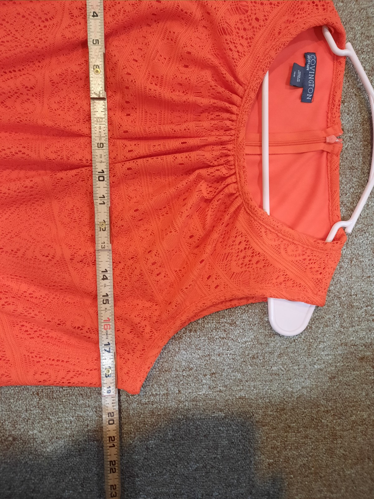 Covington Size 16w Zip Up Sleeveless Orange Dress Pretty Cute Midi Special Occas