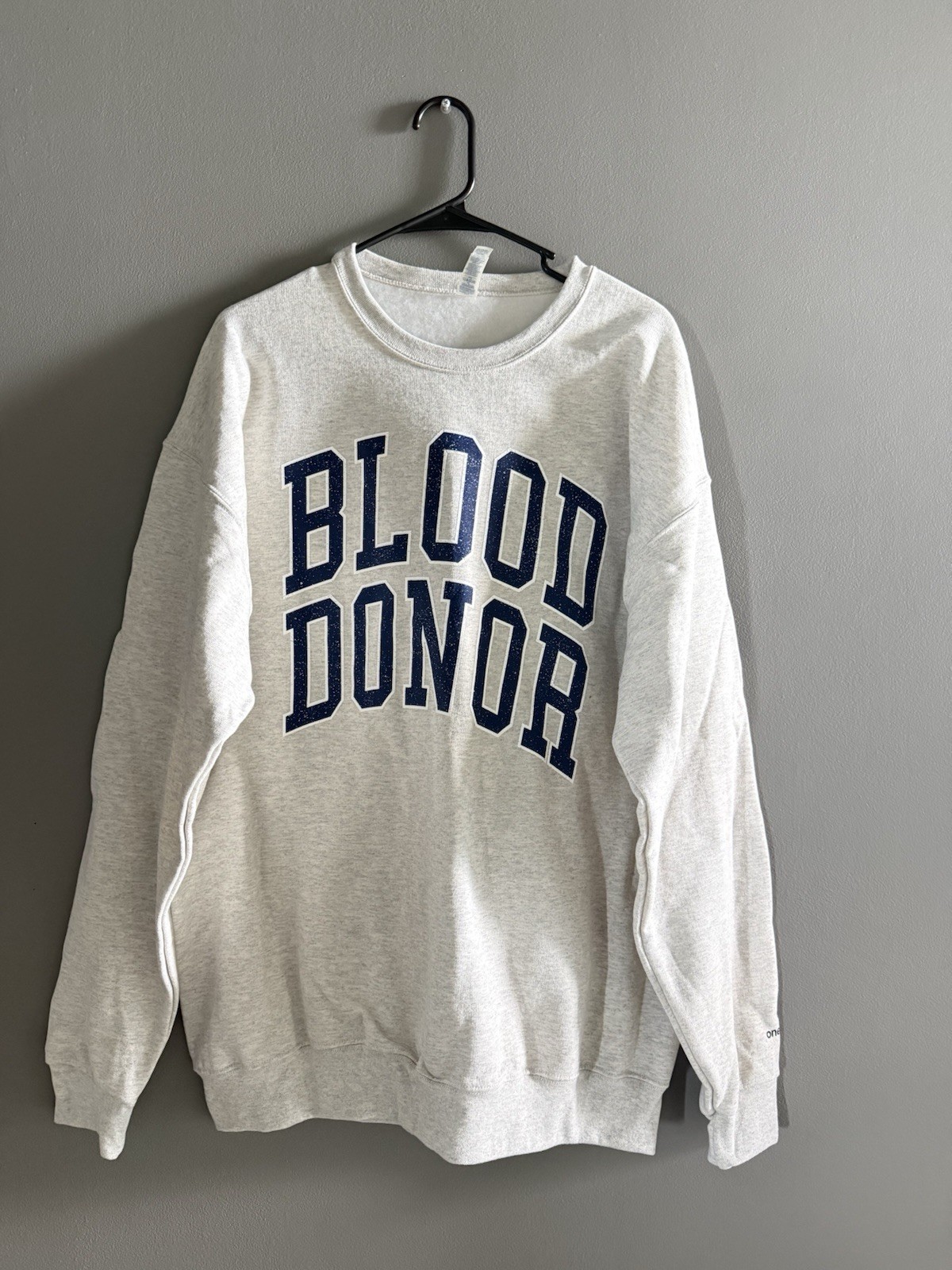 Jerzees NuBlend Blood Donor Sweatshirt Gray Mens XL Collegiate Pullover OneBlood
