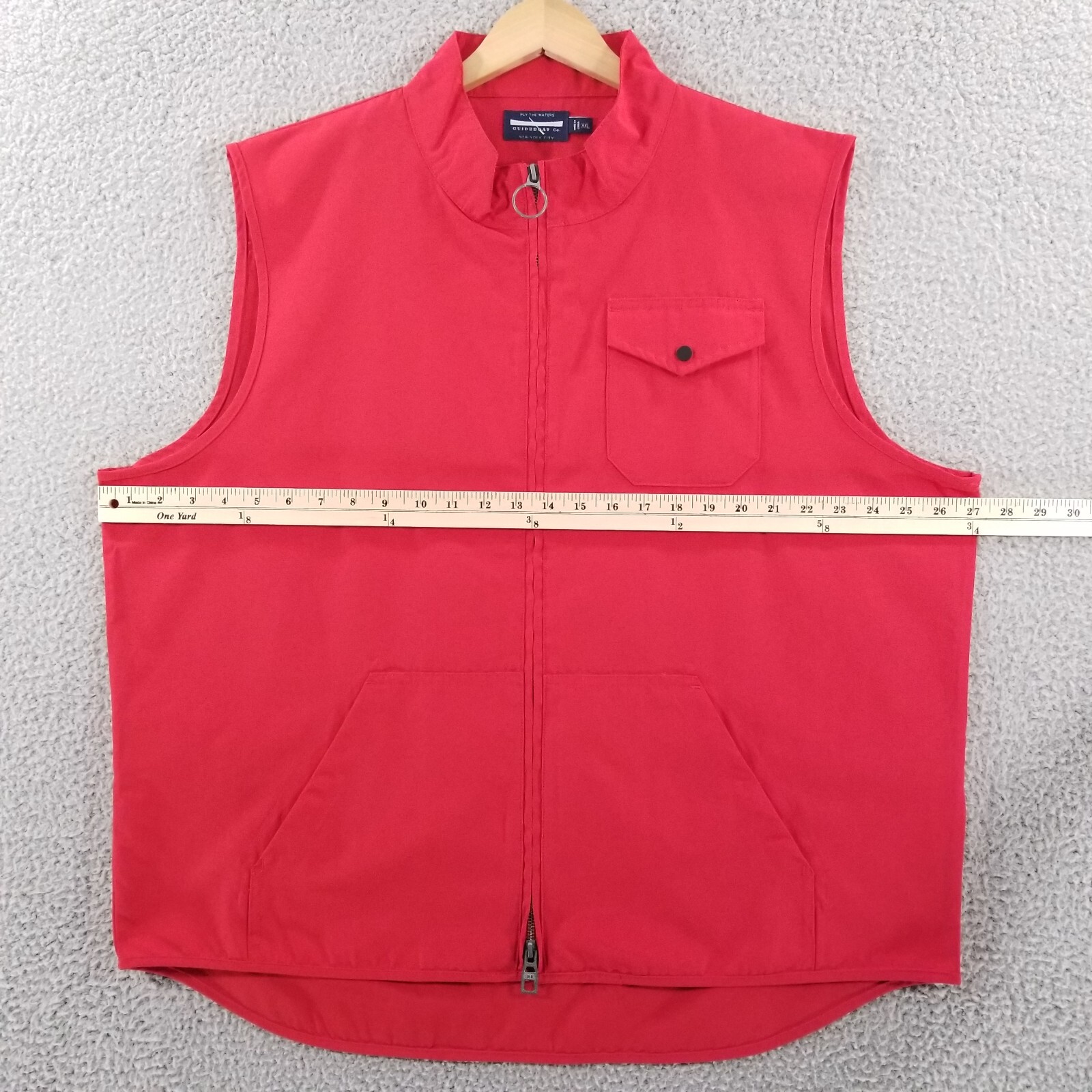Guideboat Company Sailing Vest Mens XXL Red Full Zip Boating Yachting Cuttyhunk