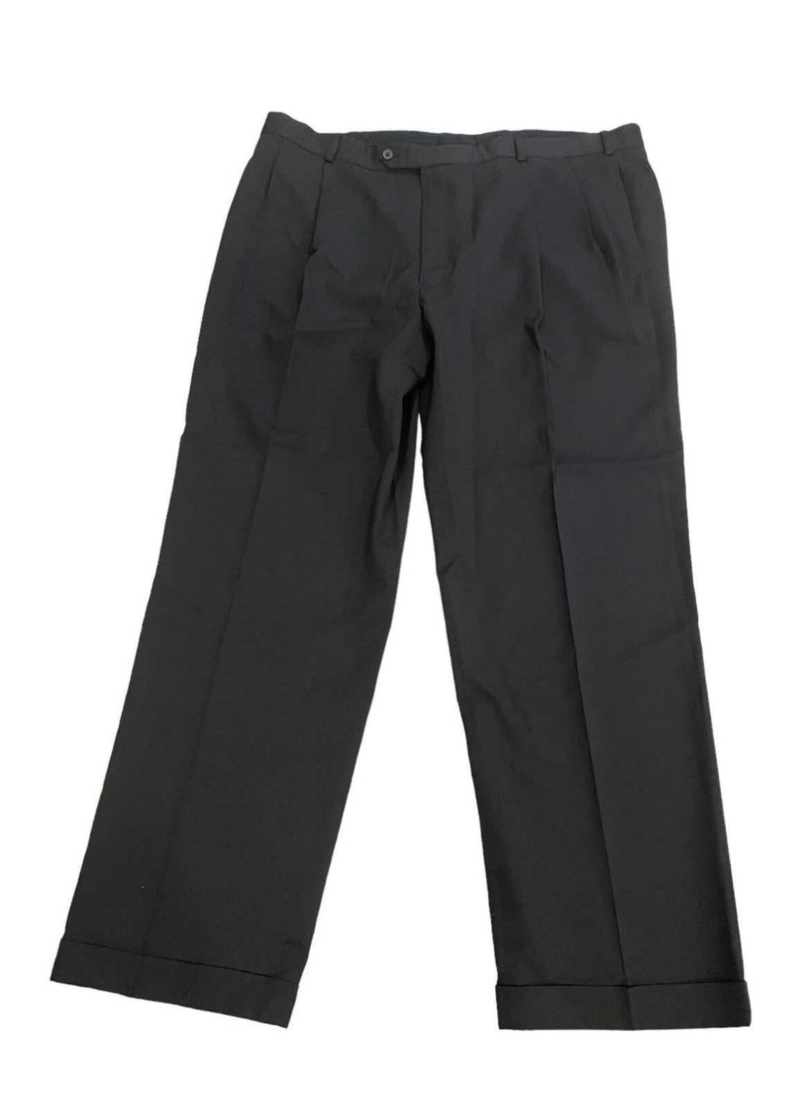 Brooks Brothers “Madison Fit” Wool Pleated Dress Pants Black Mens Size W42/L32