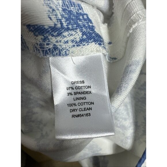 Jessica Simpson‎ Retro Blue White Floral Tie Back Dress Size 4
