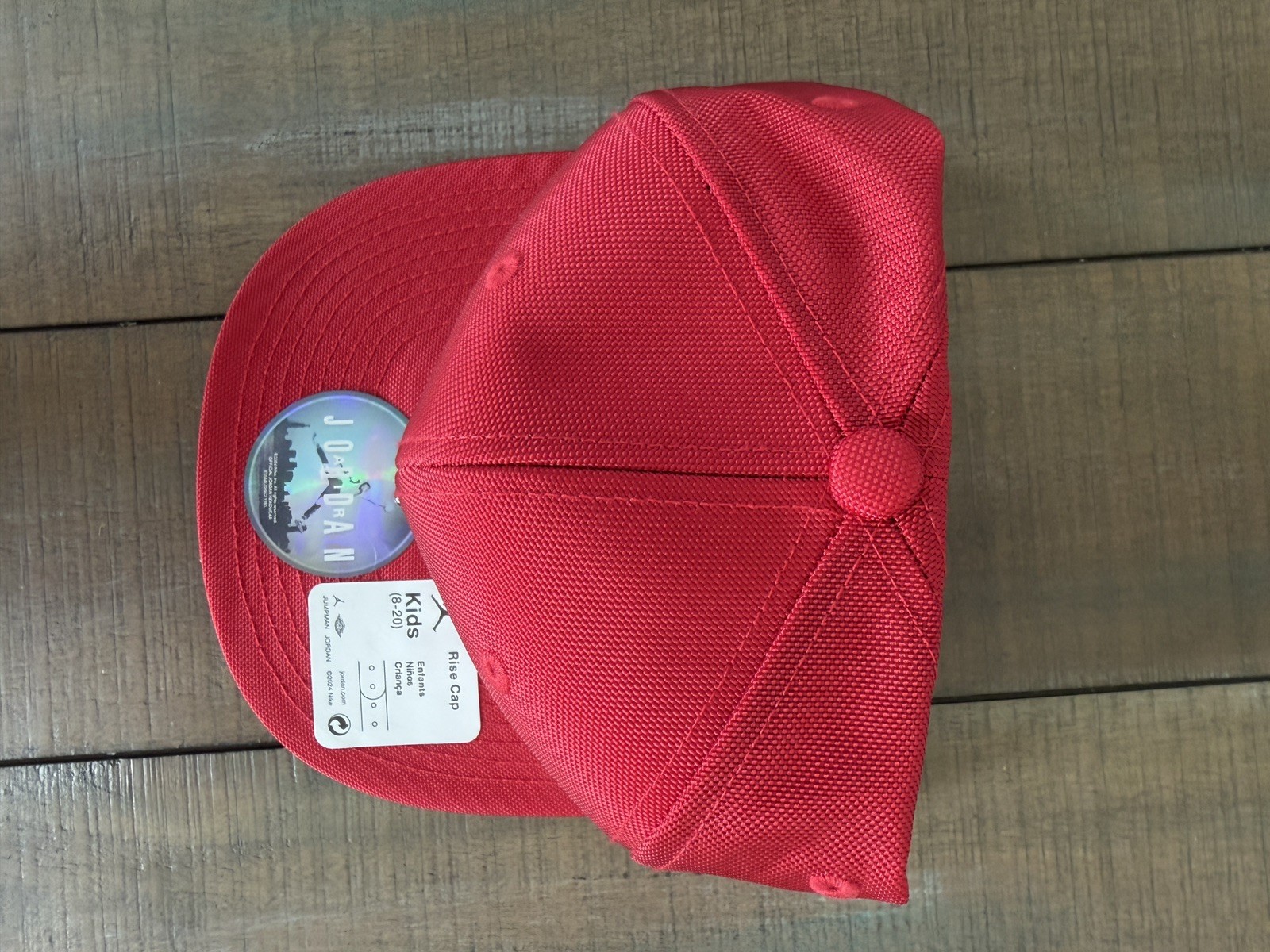 NWT Nike Air Jordan Kids Rise Cap Hat Red Metal Jumpman Youth Size 8-20