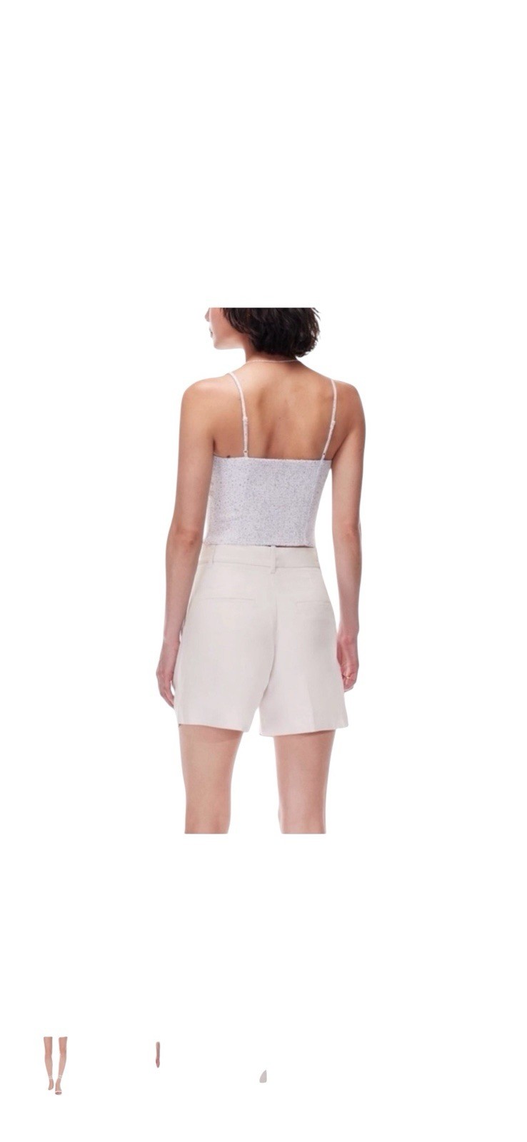 Aritiza Wilfred Effortless Trouser Shorts Pleated High-rise Crepe Cream size 2
