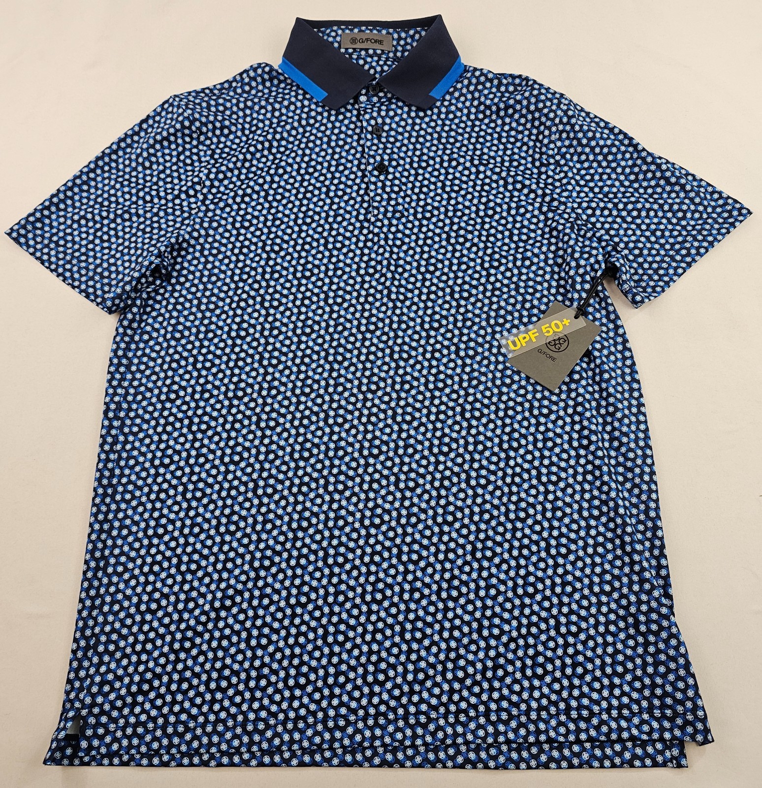 GFORE G/FORE polo shirt mens M Medium GMP000086 twlt stretch UPF50 blue $120