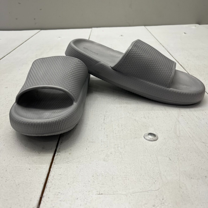 Bronax Gray Slip-On Thick Sole House Slides Men’s Size 11.5-12.5 NEW