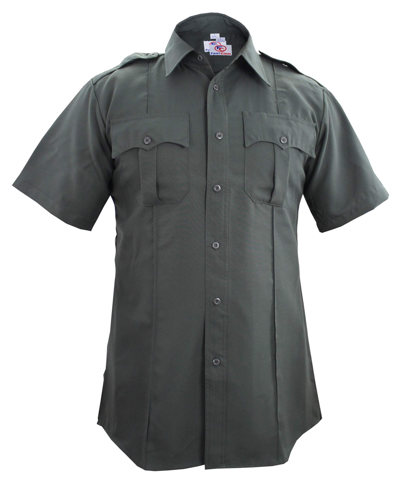 First Class 100% Polyester Short Sleeve Zippered Uniform Shirts