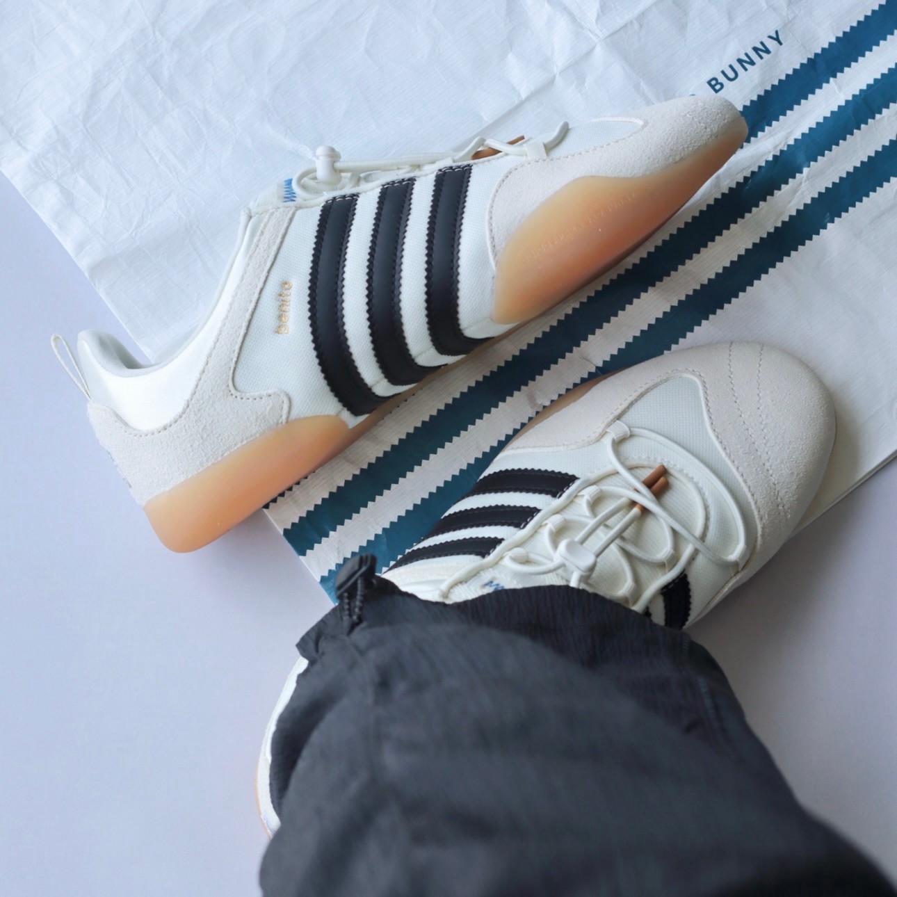 adidas Bad Bunny x Ballerina ‘Off White Black Gum’ JQ9229 Size