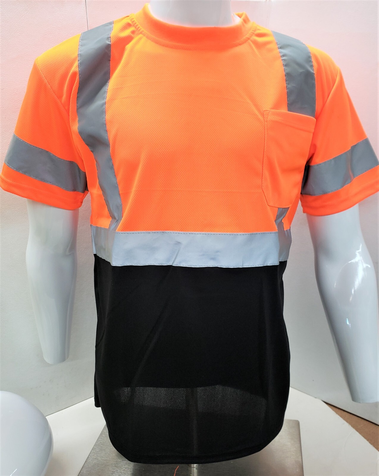 CLASS 3 Short Sleeve Safety Shirt , Polyester Birdeye Mesh