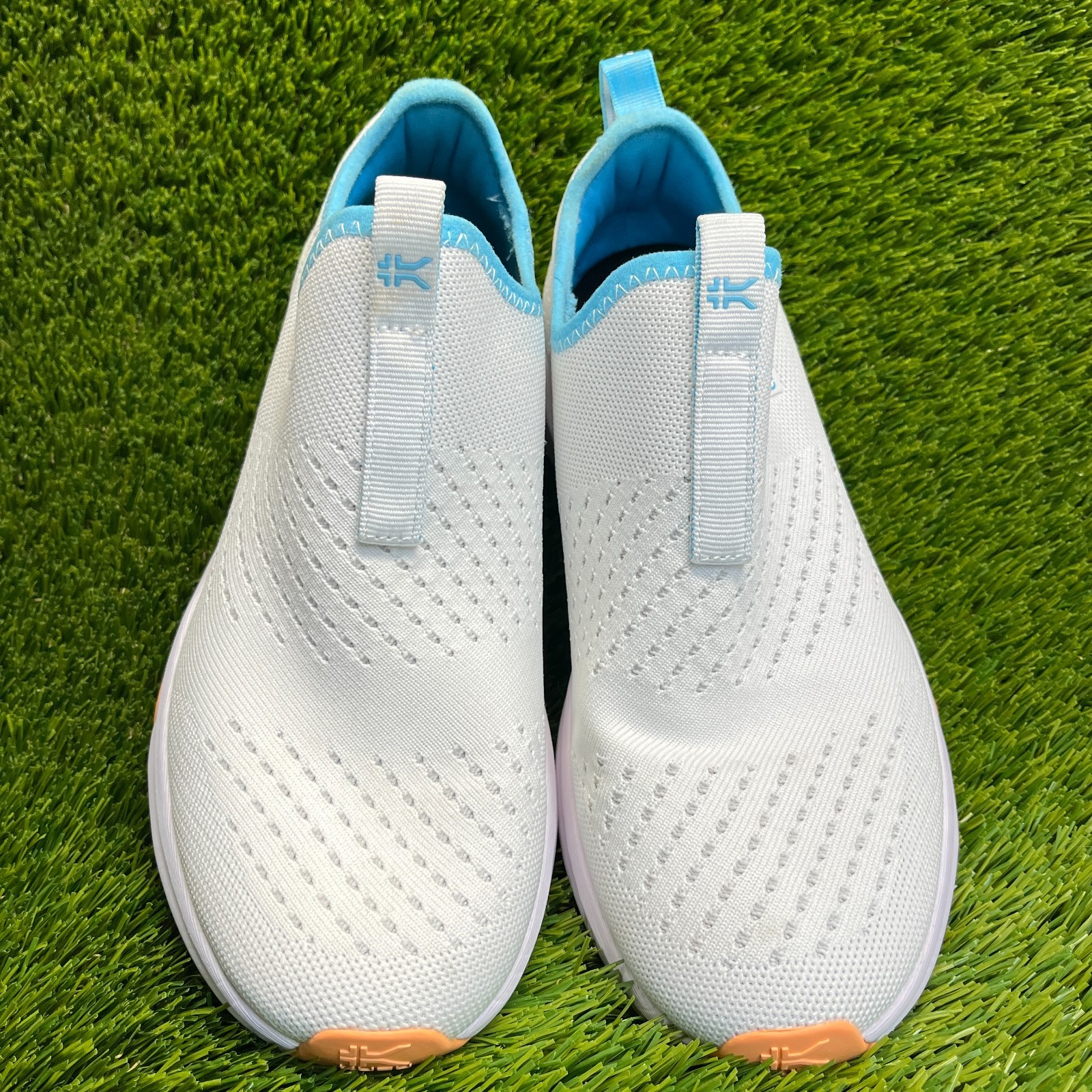 Kuru Atom Slip On Womens Size 9.5 White Blue Gum Athletic Walking Shoes Sneakers