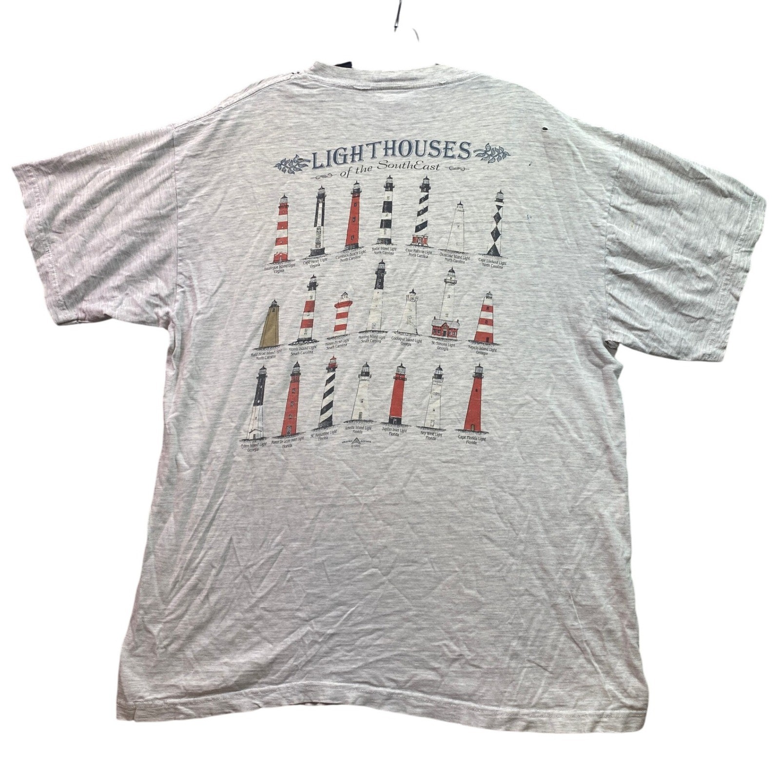 Vintage Lighthouses Shirt Mens Extra Large Nautical Grunge 1990’s Coastal