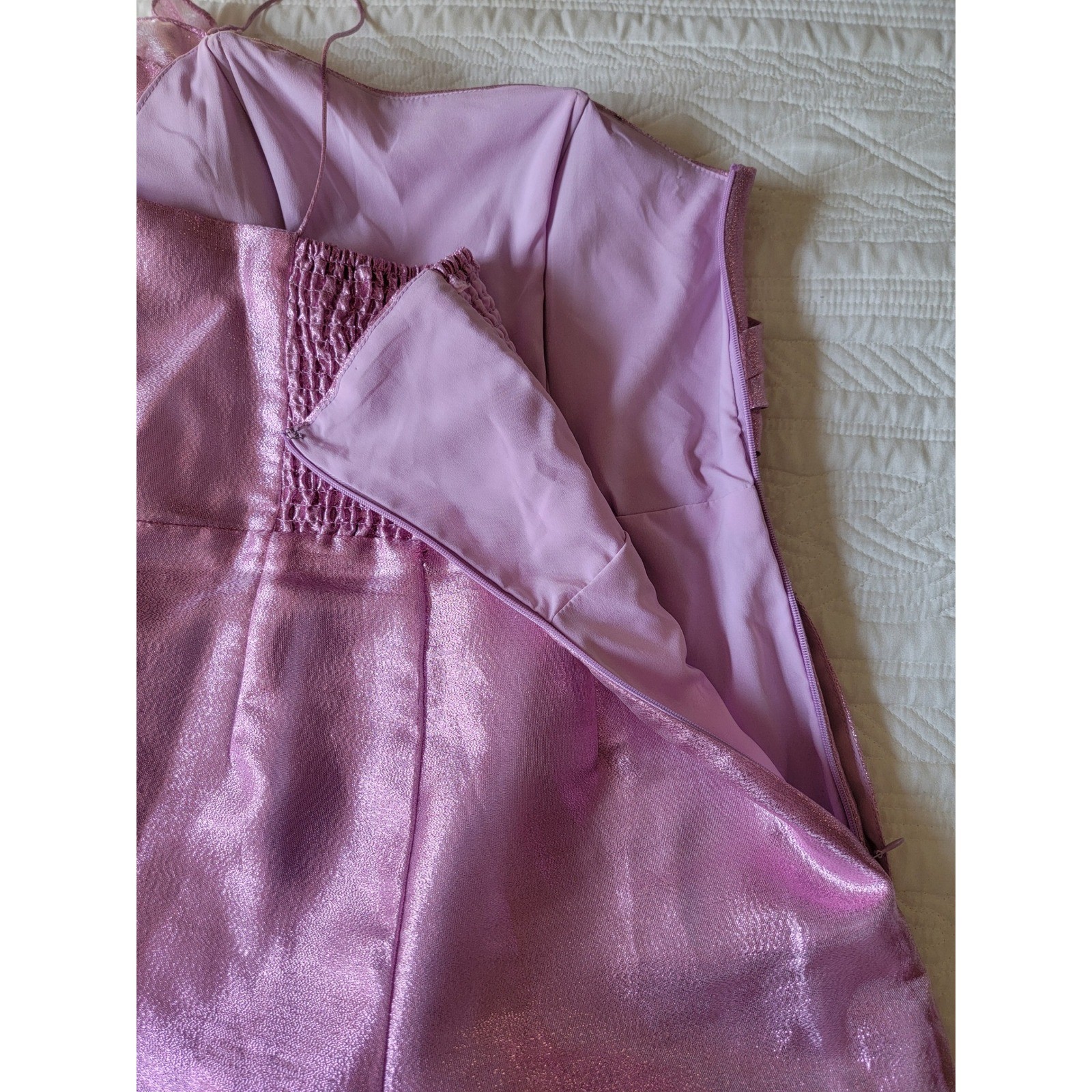 Hutch Metallic Pink One Shoulder Bow Romper Size 0 Party Cocktail Shimmer Pocket