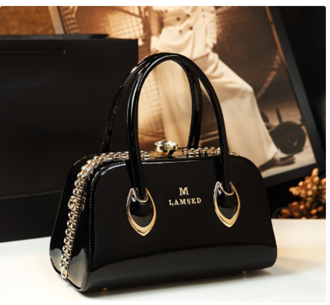 Vintage Patent Leather Structured Lux Handbag