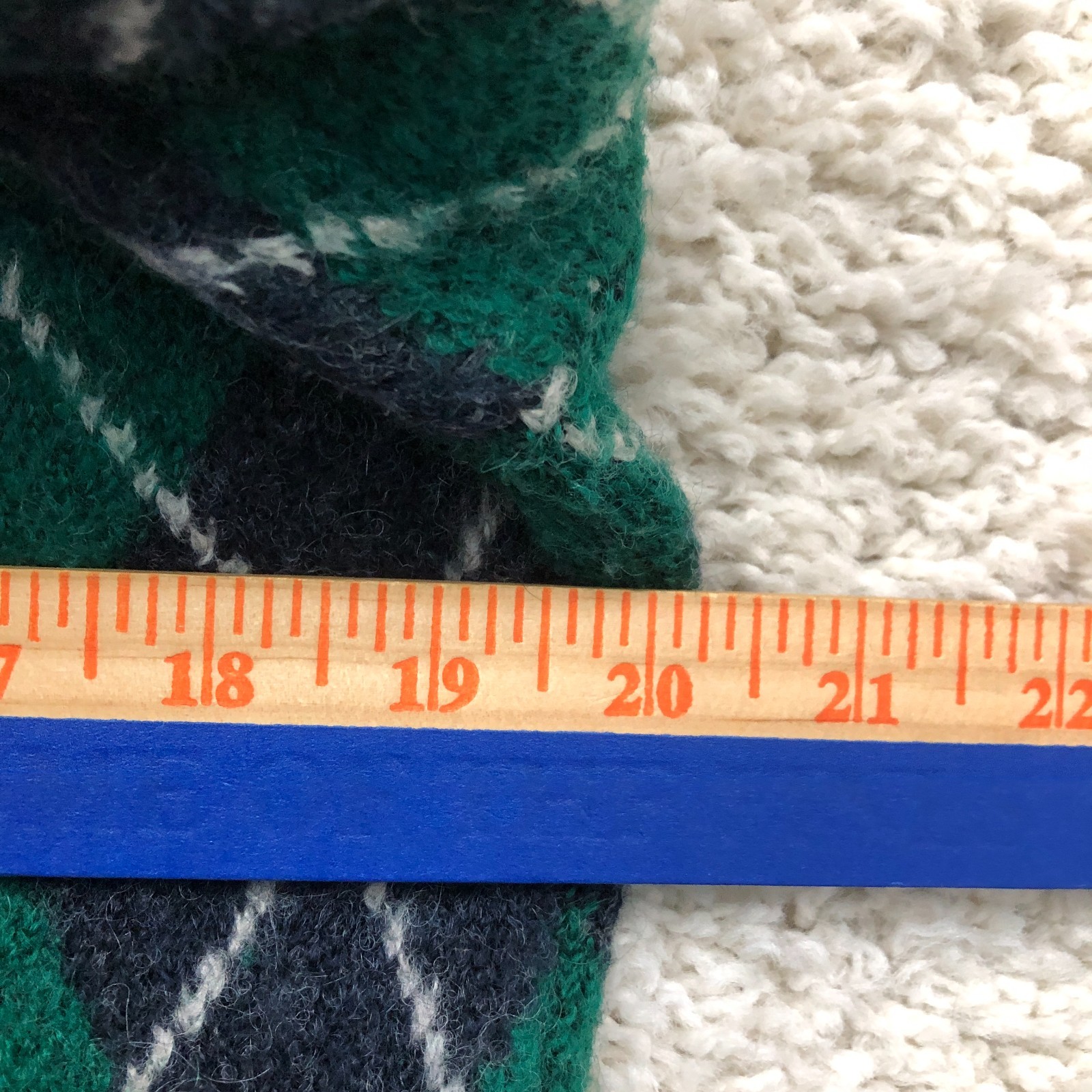 Quebramar Sweater Medium Adult Green Mohair Wool Argyle Diamond V Neck Womens M