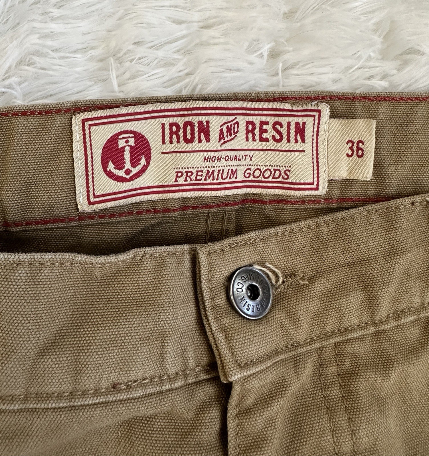 Iron & Resin Men’s Double Knee Journeyman Canvas Work Pants Size 36