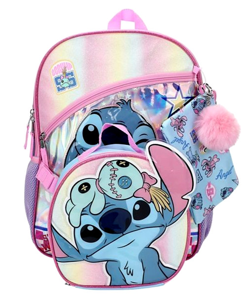 5 Piece Disney Lilo and Stitch Backpack Lunch Box Set Tote Bag lunchbox Scrump