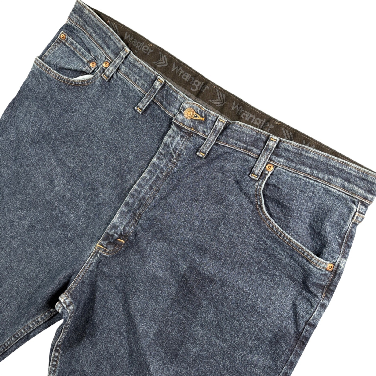 Wrangler Regular Fit Jeans Men 44×28 (Tag 44×30) Dark Wash Comfort Flex Waist