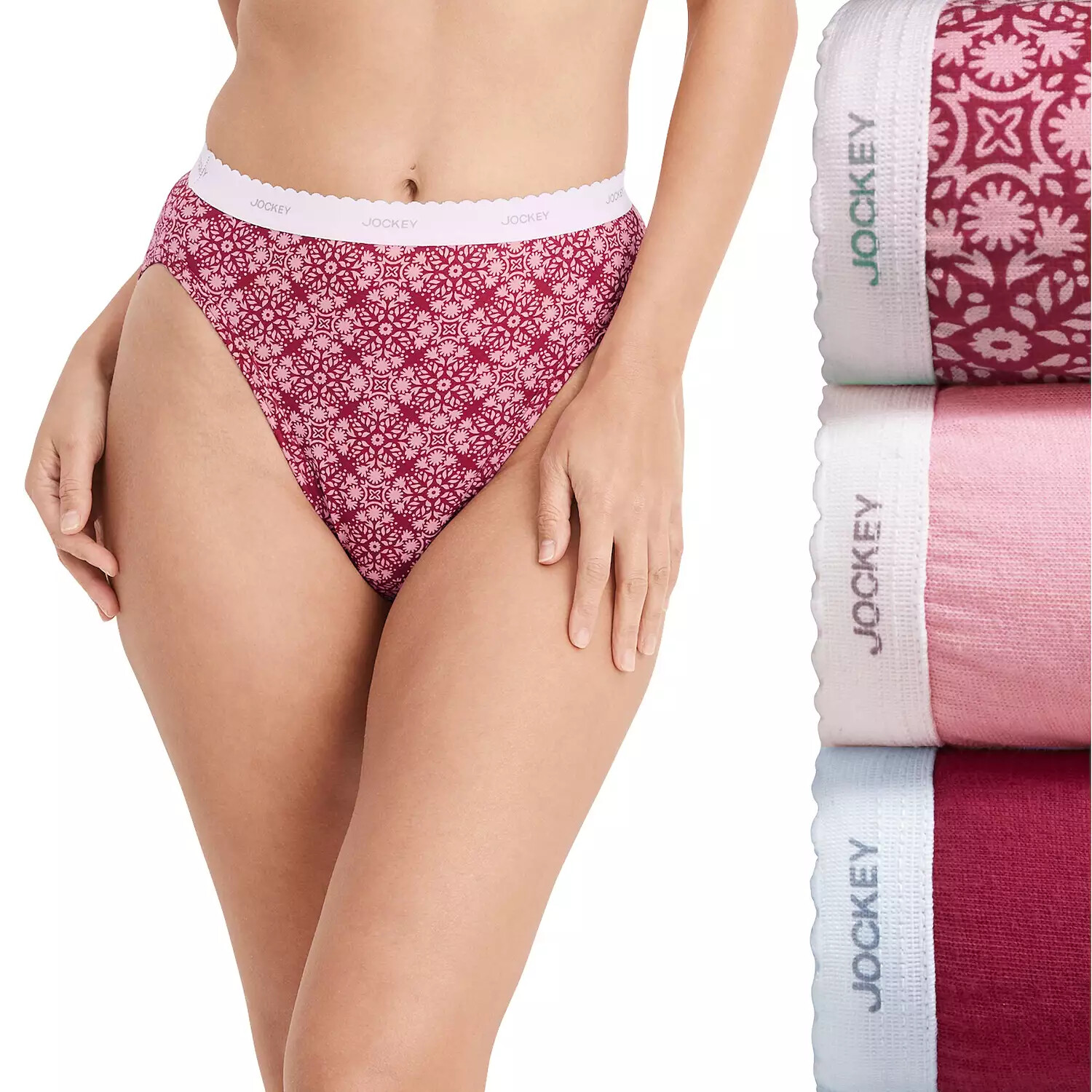 Women Jockey underwear 3-Pack Classics French-Cut Brief color/ Fawning Geo