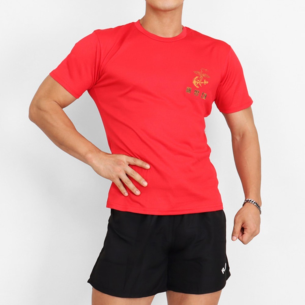 ROKMC Korean Marine Corps Cool Dry T-Shirt (Red, Short Sleeve) | S–4XL
