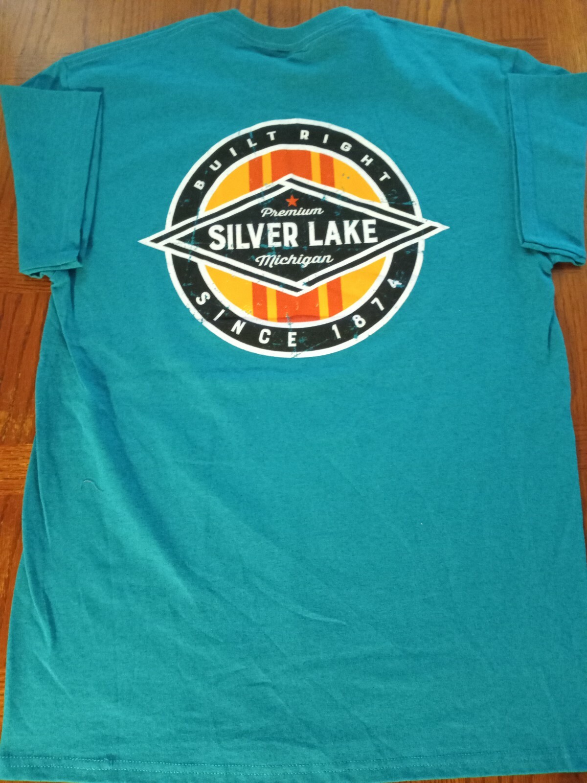 NEW SILVER LAKE MICHIGAN T SHIRT..SIZE MEDIUM..1874..EMI BRAND SHIRT