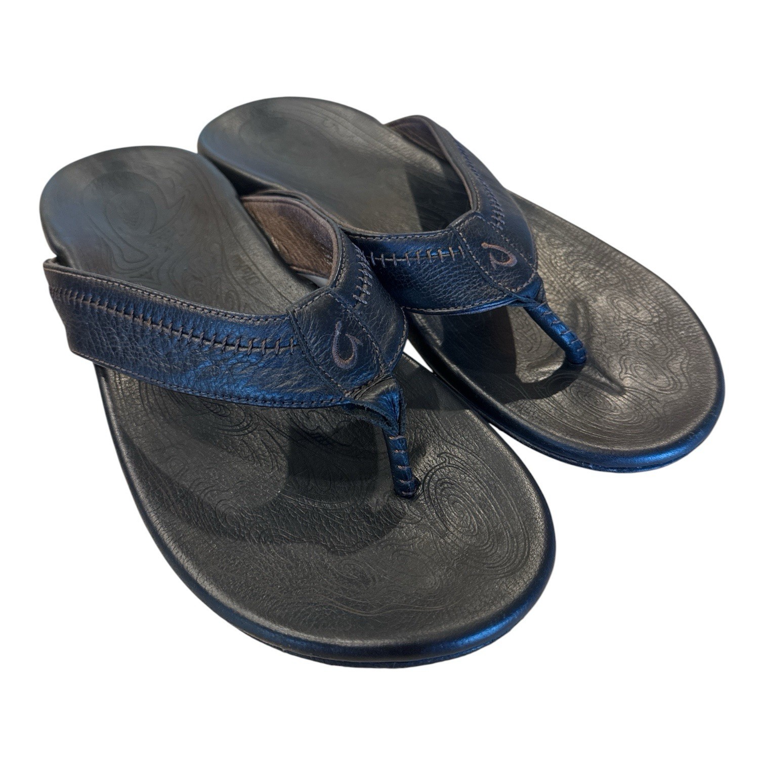 Olukai Hiap Sandals black with Brown stitching 13