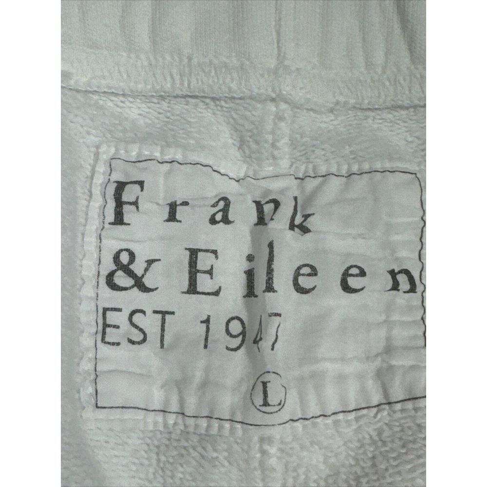 FRANK & EILEEN CATHERINE TRIPLE FLEECE WIDE LEG CROPPED SWEATPANTS WHITE LARGE