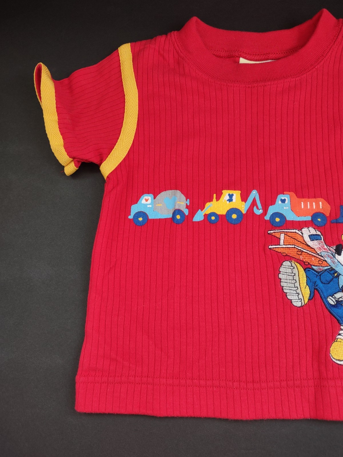 DISNEY Vintage Y2K Mickey Mouse Construction Worker Embroidered Shirt, Size 2T