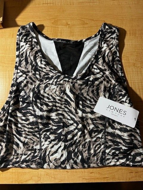 Jones New York Sports Bra – Black, Beige & White – Size 1X