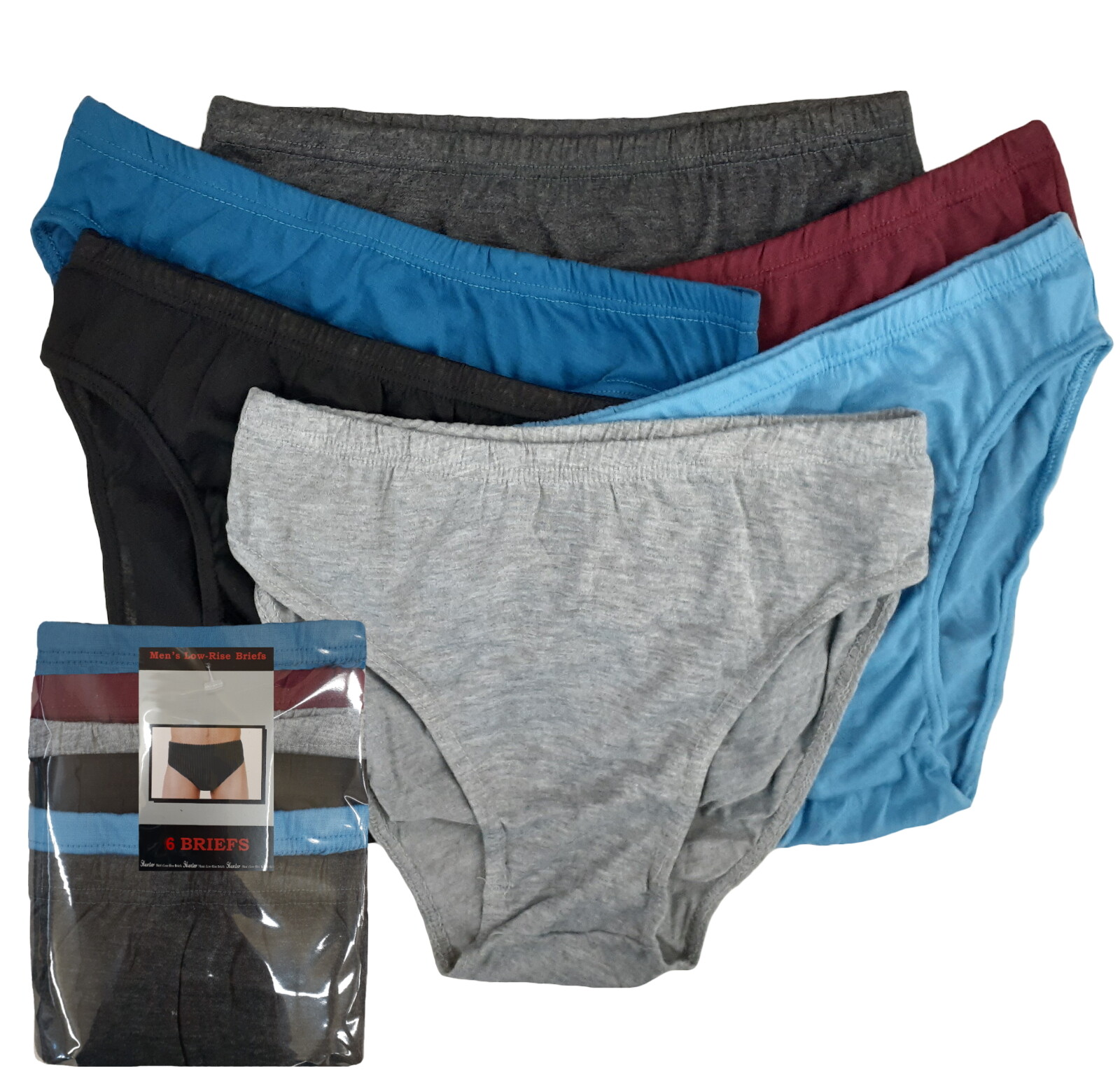 6 PK MEN’S BIKINI BREATHABLE COTTON MEN’S UNDERWEAR SIZE MEDIUM (30-32) LOW RISE