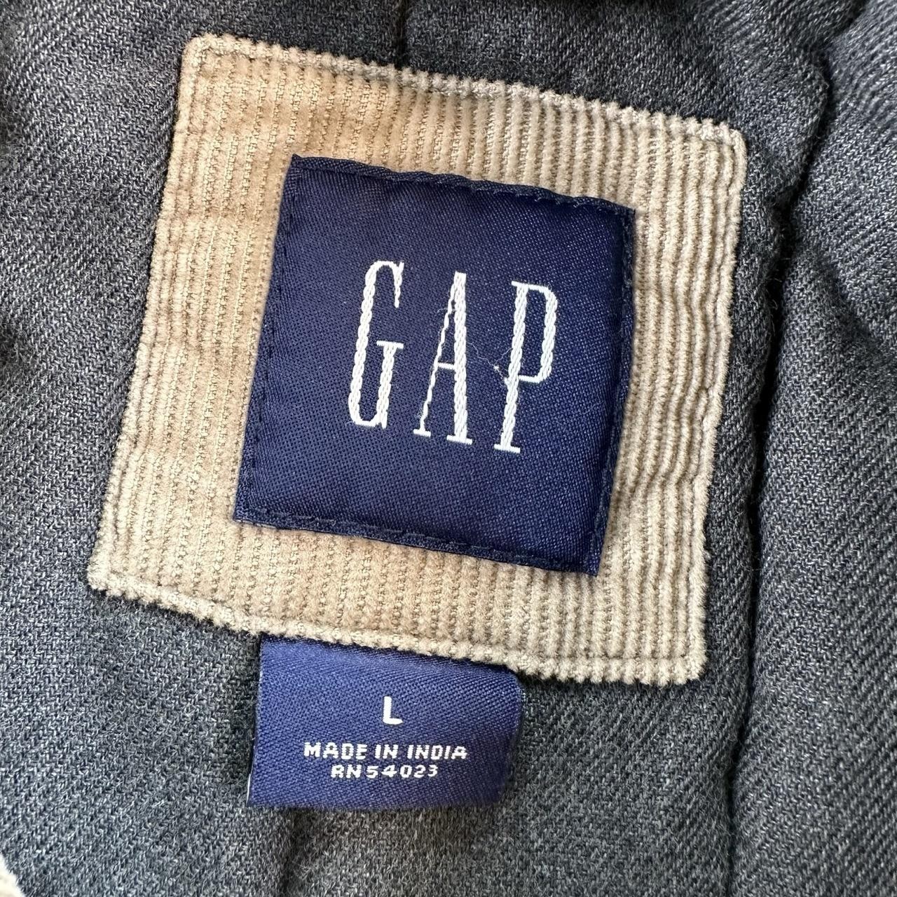 Vintage GAP Jacket Mens Large Beige Corduroy Insulated Quilt Lined Zip Work y2k