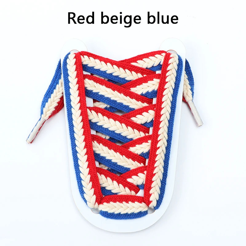 Flat Wheat Ear Shoelaces for Sneakers Twist Braids Marshmallow Colorful Shoelace