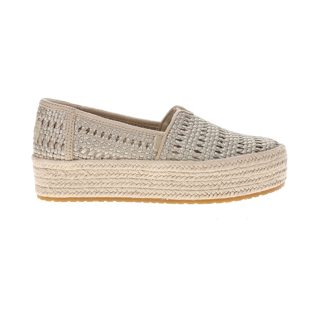 TOMS Valencia Platform Espadrille Womens Gold Flats Casual 10021921T-710