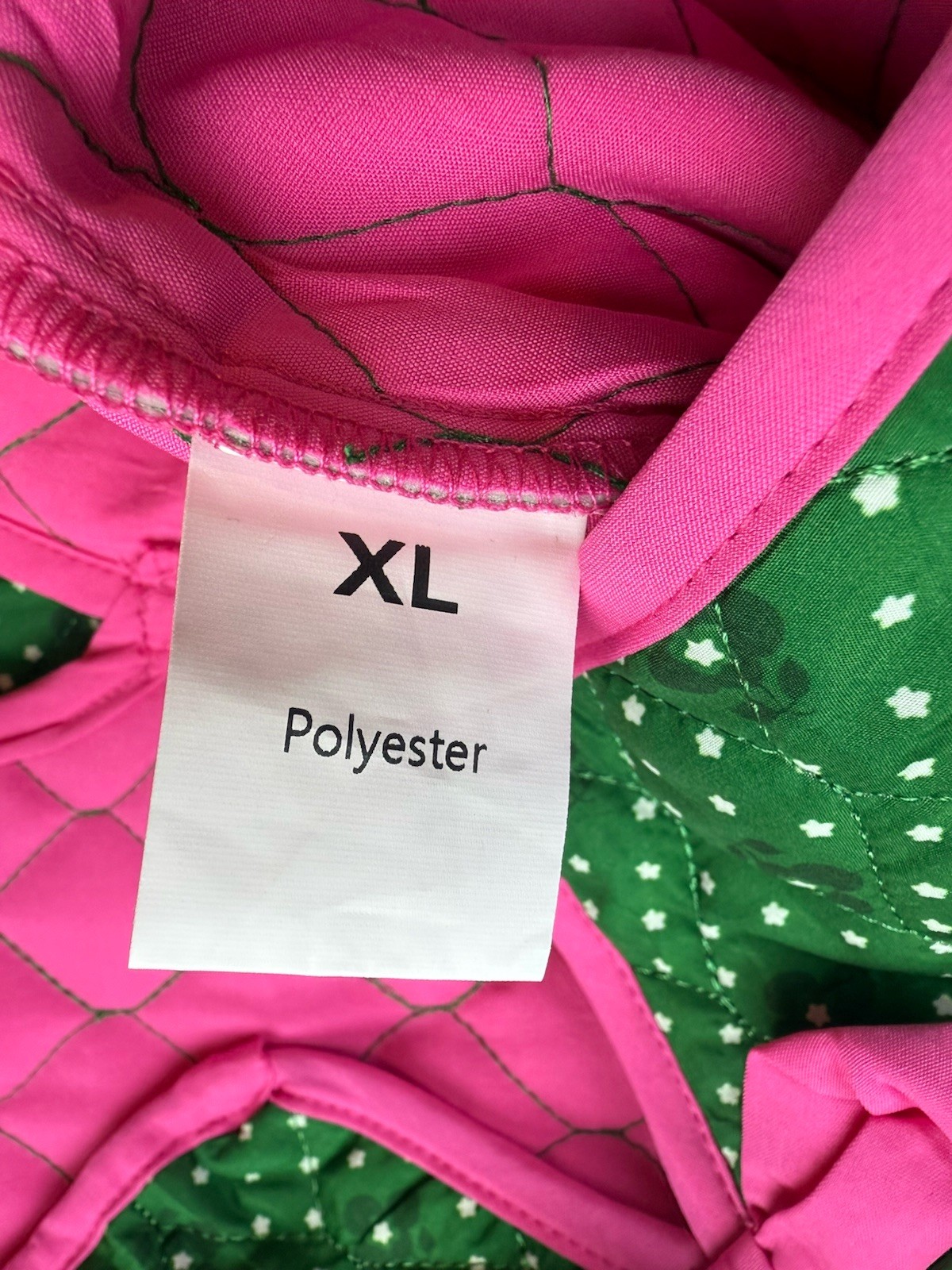 FLORAL PRINT BUTTON DOWN QUILTED Green Pink JACKET Women’s Sz XL