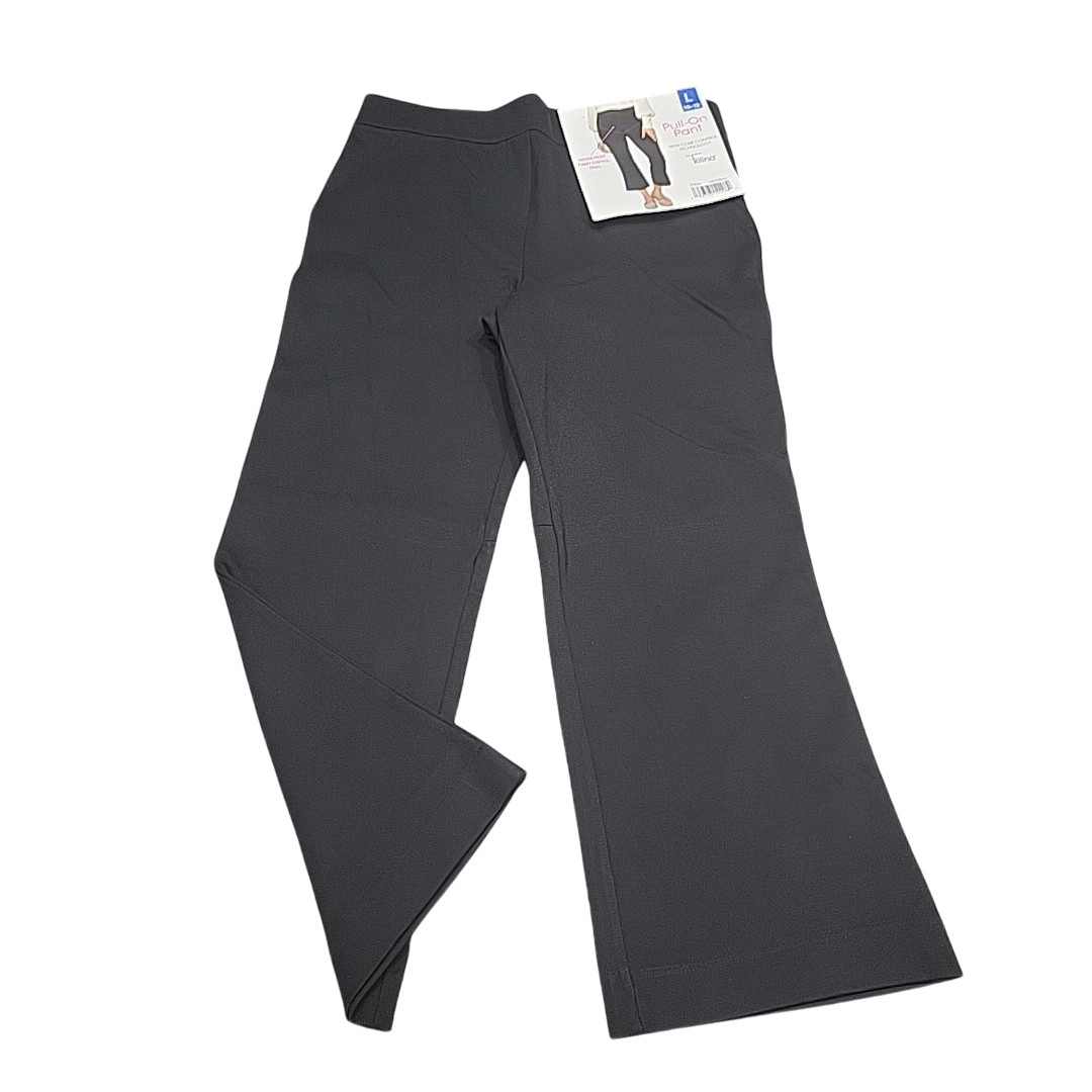 Felina Womens Pull On Pants Hidden Front Tummy Control Panel Black Size L 10-12