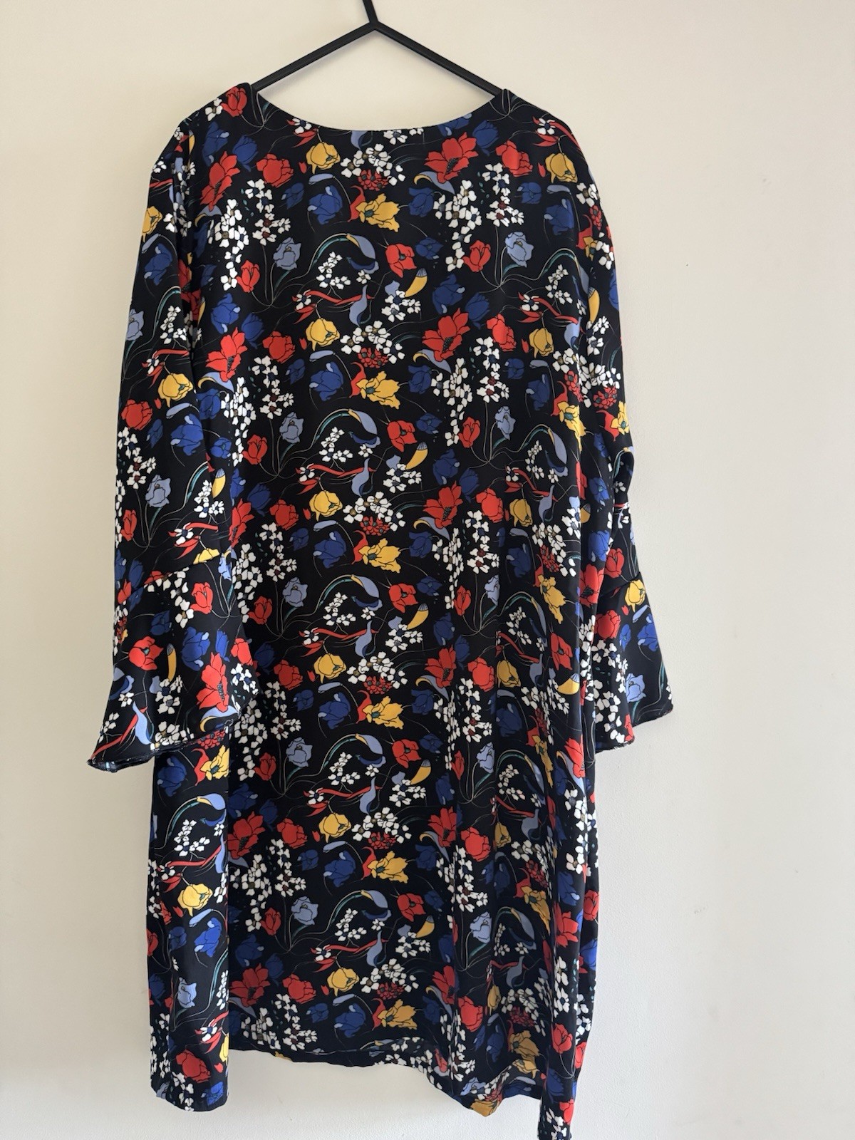 Women’s Yumi black floral summer shift dress Size 20 Great Condition