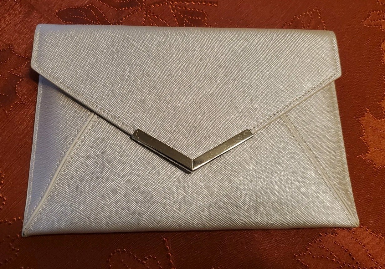 Clutch Bag Silver 100% Polyurethane