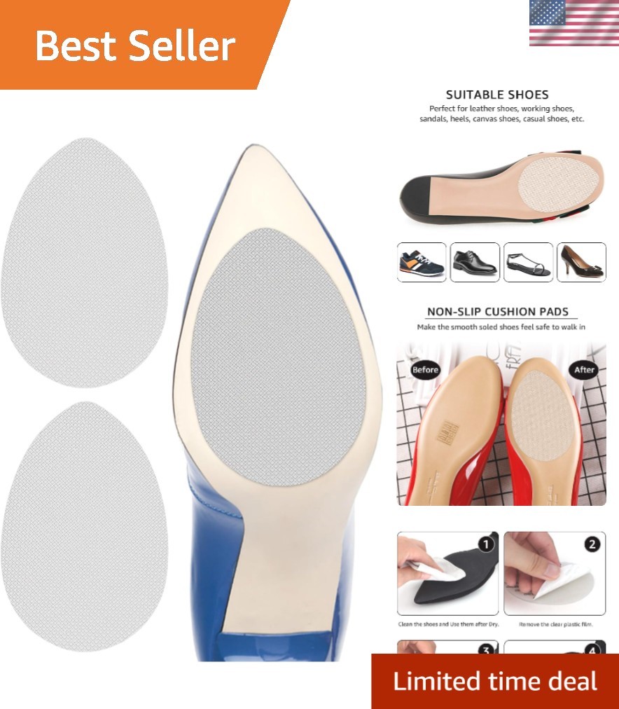 Stylish Non-Slip Shoe Sole Protectors for High Heels – 2-Piece Adhesive Set