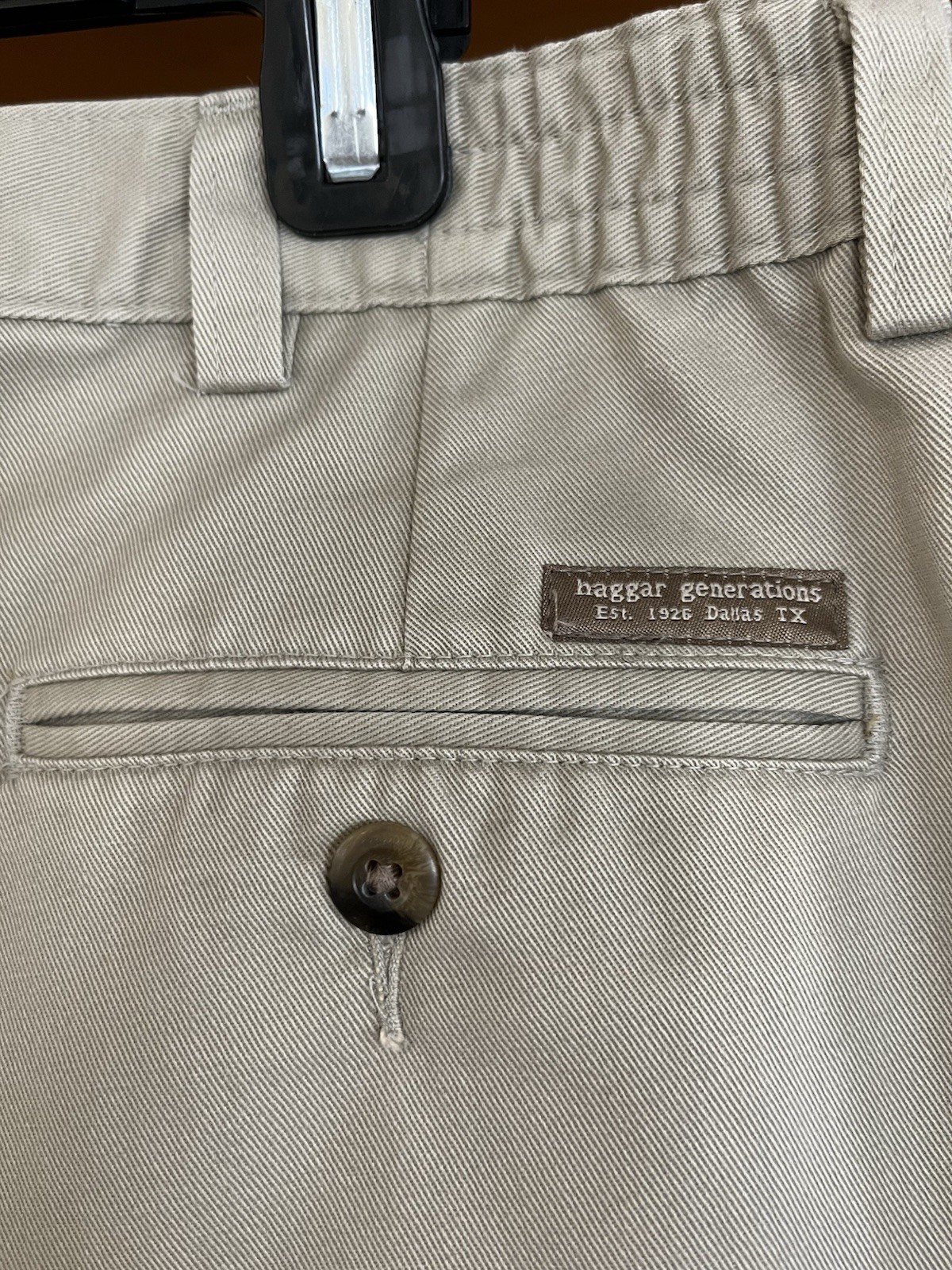 Haggar Generations Men’s Beige Dress Pants 38W Pleated Straight Leg Twill