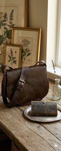 Patricia Nash Bag & Wallet Set DISTRESSED Cavalino Hair On Hide